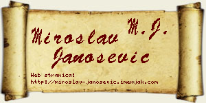 Miroslav Janošević vizit kartica